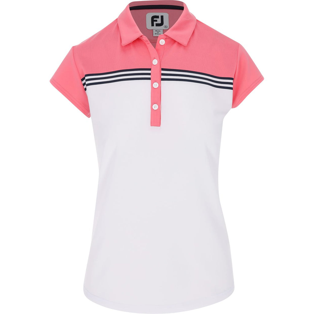 FootJoy Women's Spot Print Short Sleeve Golf Shirt - Blue Jay