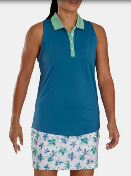 FootJoy Women's Shirt Color Block Racerback Tank - Medium