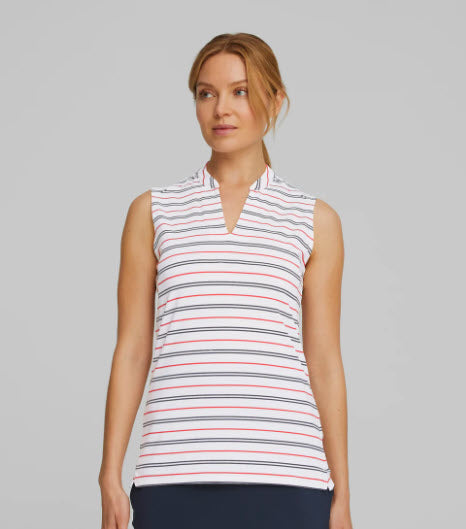 Puma Women's Polo Volition Striped Sleeveless