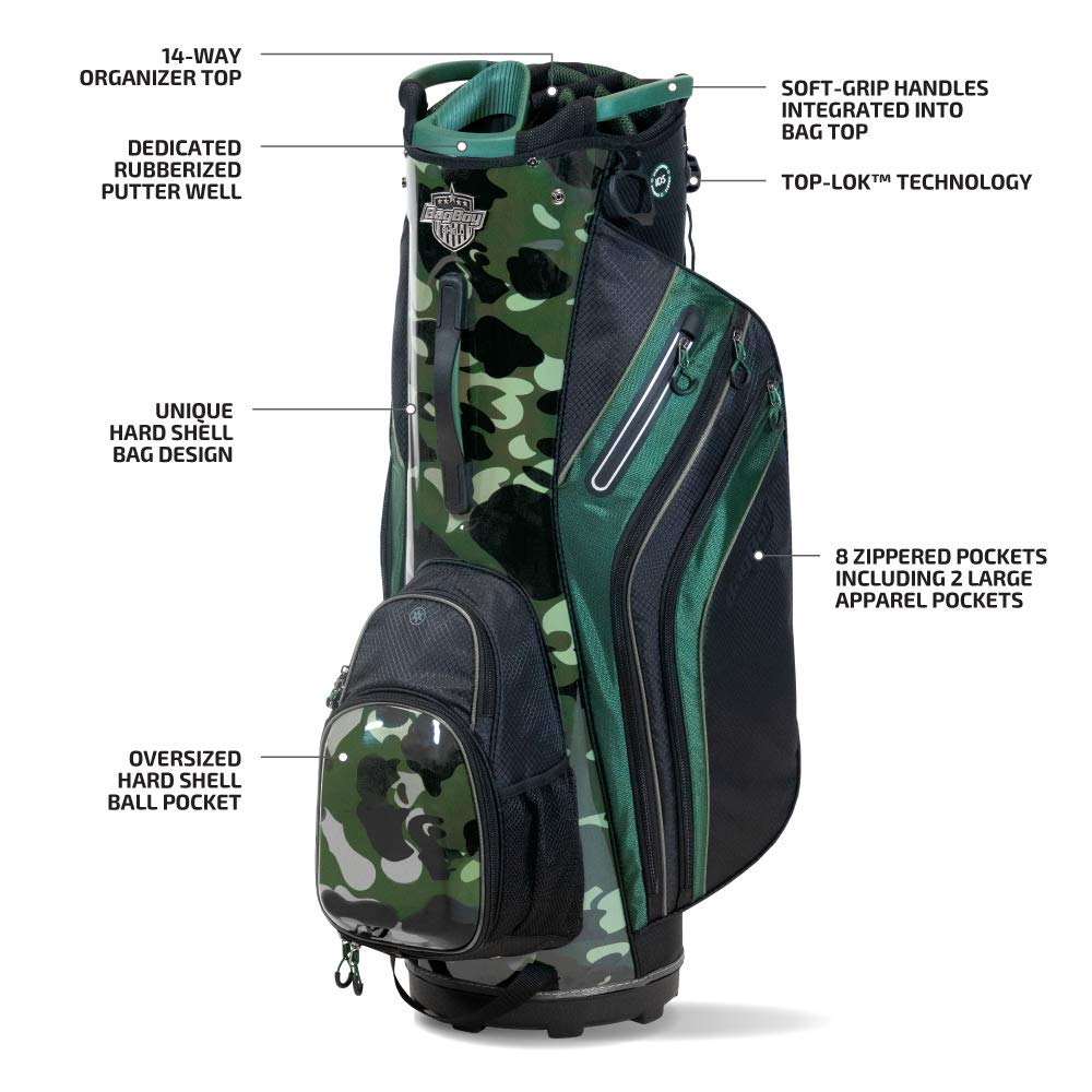 Bag Boy Shield Golf Cart Bag, Camo/Black/Hunter - Golf Country Online