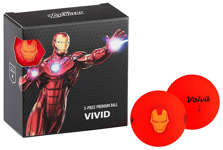 Volvik Vivid Marvel Iron Man Golf Balls 4 Pack - Golf Country Online