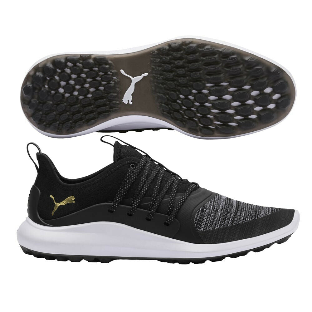 PUMA Men's Ignite Nxt Solelace Golf Shoe(192224 01) Black/Gold - Golf Country Online